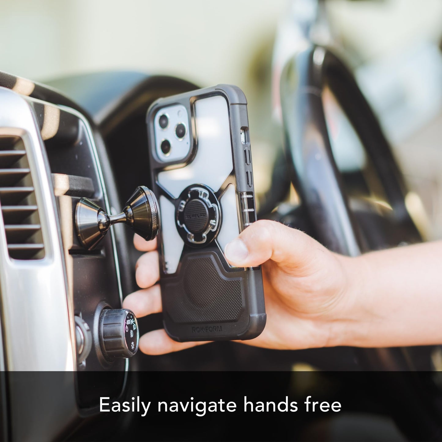 Rokform - Adjustable Magnetic Car Mount, 360 Degree Swivel with 3M VHB Tape, Cell Phone Holder, Aluminum Dashboard Phone Mount Stand for Truck Car
