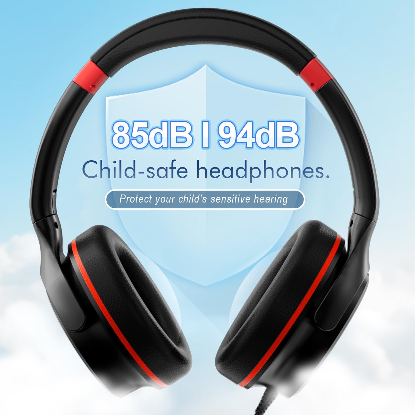 ADOOPE Kids Headphones with Safe 85dB/94dB Volume Limiter for Teen and Boys, Foldable HD Stereo Sound Headset for Kindle Kids/fire…