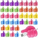 Ryetvok 40 Pcs Creative Thumbs Up Wall Hooks, Self-Adhesive Silicone Thumb Holders, Multi-Function Cord Holder Clips for Desk Wall Nightstand, Wire