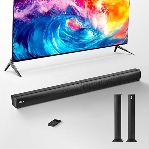 VEVOR Sound Bar for Smart TV, 2.0 Channel, 32-Inch 2 in 1 Detachable Soundbar TV Speakers, with Bluetooth HDMI AUX USB Connection, Remote Control, 80W