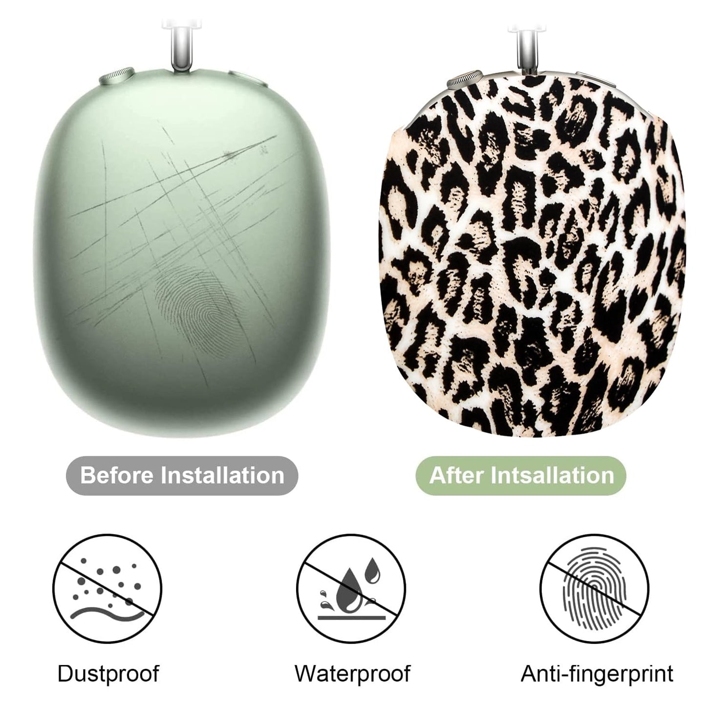 4 in 1 Silicone Case Cover Compatible with Apple Airpods Max 2/1 Headphones(2026/2024/2020), Printed Ear Pad Case Cover Ear Cups Cover and Headband