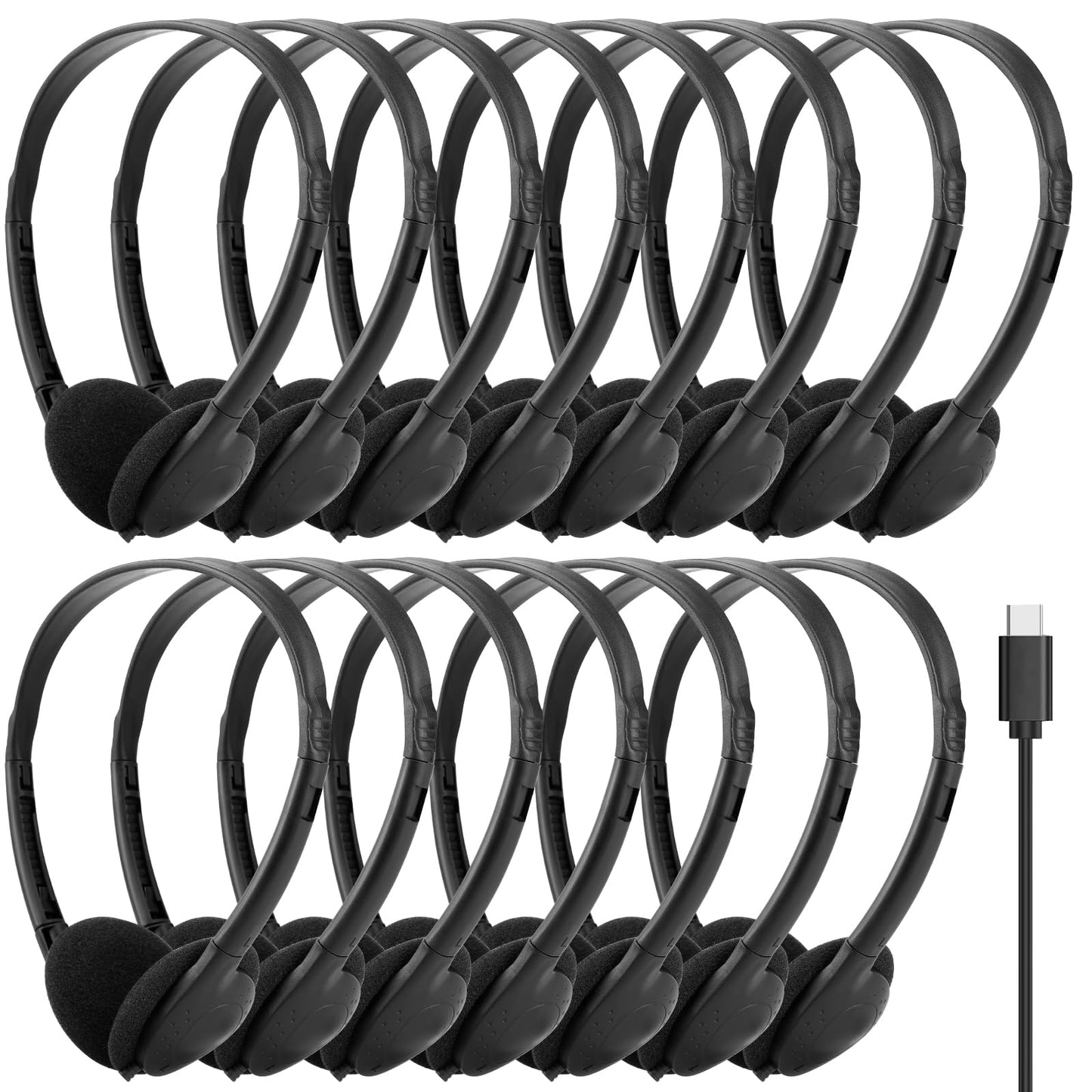 TJZXGUI USB Type C Headphone Bulk 25 Pack for Kids School Classroom,On-Ear USB C Headphones for Boys Girls Students Tablet Travel Computer Smartphones