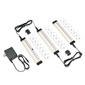 EShine Hand Wave Activated Under Cabinet LED Lighting Kit, Dimmable, 3-Pack 7 in - Touchless Dimming Control, Black Under Counter Lights for Kitchen