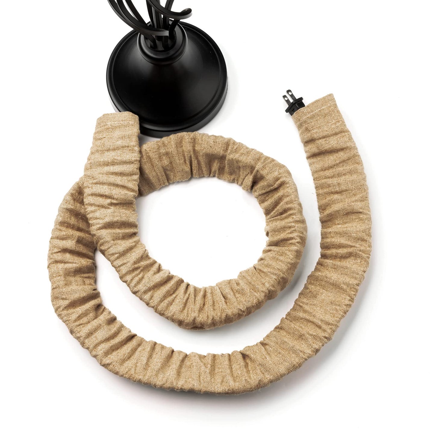 EIFHYT Fabric Cord Cover & Chandelier Chain Cover 2 Pack 6Feet Length for Chandelier Lighting Wires Natural Burlap Easy to Install (Brown)