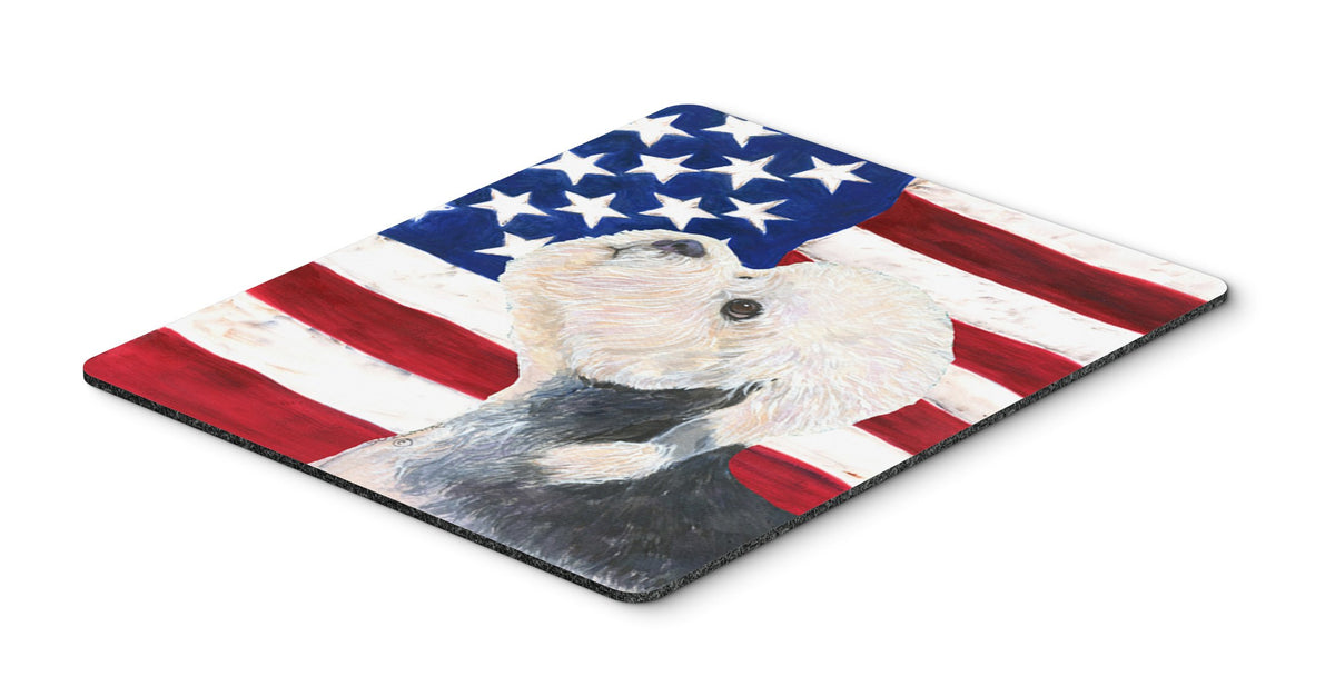Caroline's Treasures SS4030MP USA American Flag with Dandie Dinmont Terrier Mouse Pad, Hot Pad or Trivet for Home Office Gaming Working Computers