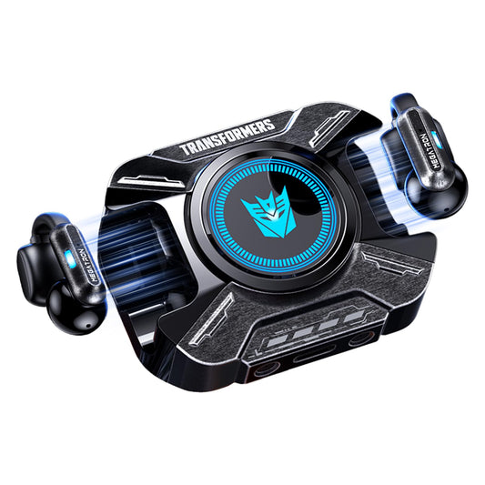 Transformers Clip-On Earbuds, Open Ear Headphones Wireless Bluetooth (Megatron Black)
