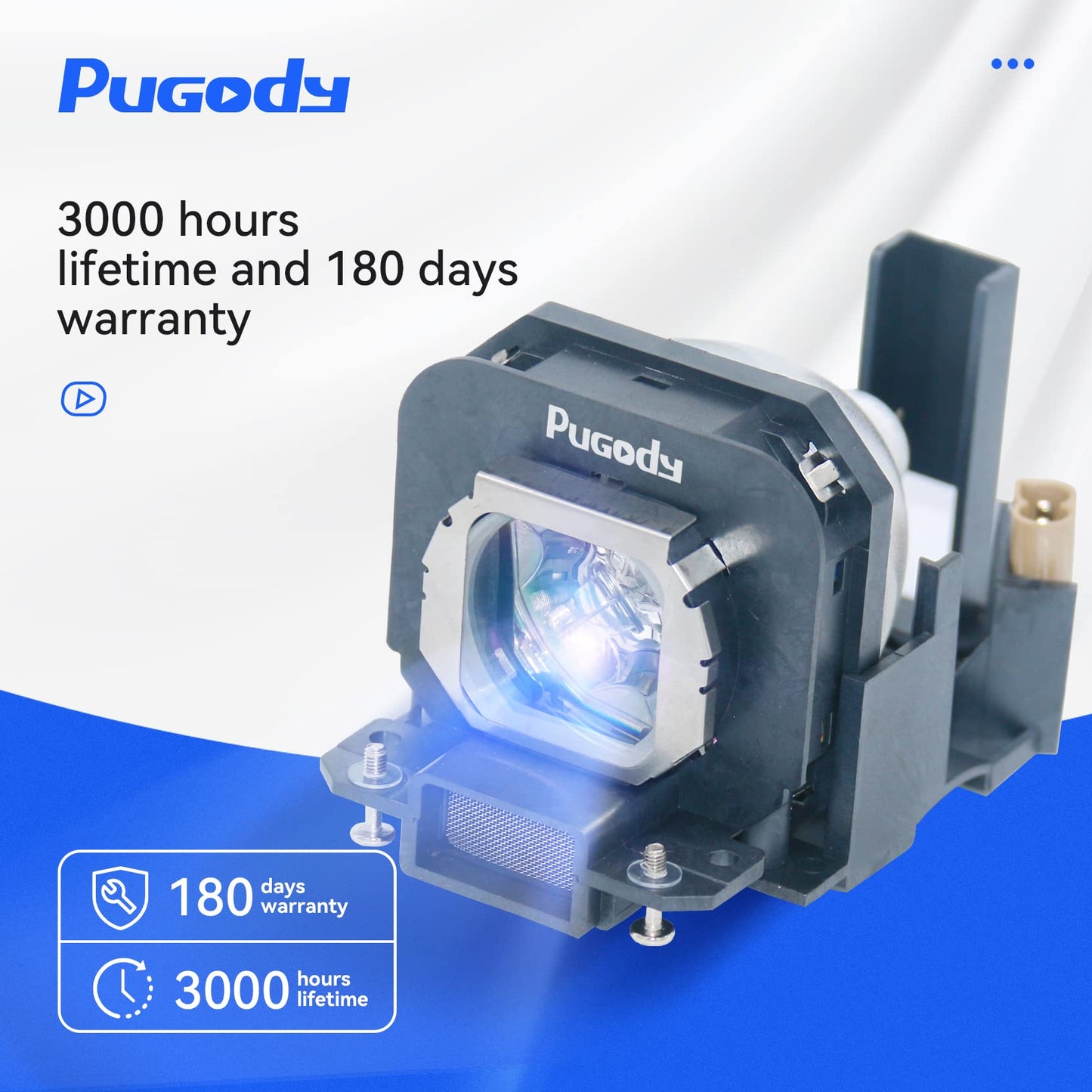 Pugody ET-LAX100 Premium Quality Replacement Projector Lamp Bulb with Housing for Panasonic PT-AX200U PT-AX100U PT-AX200E PT-AX100E PT-AX100 PT-AX200