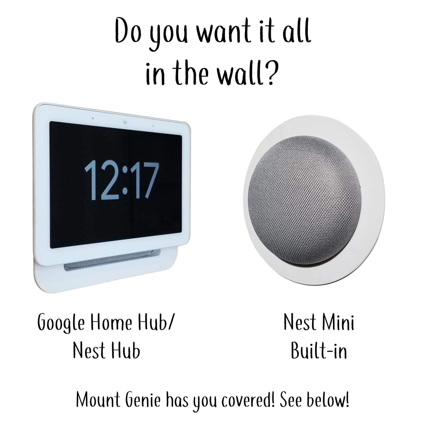 Mount Genie Simple Built-in Wall Mount for Nest Audio (1-Pack): Award Winning Design | Improves Sound and Appearance | Designed in USA