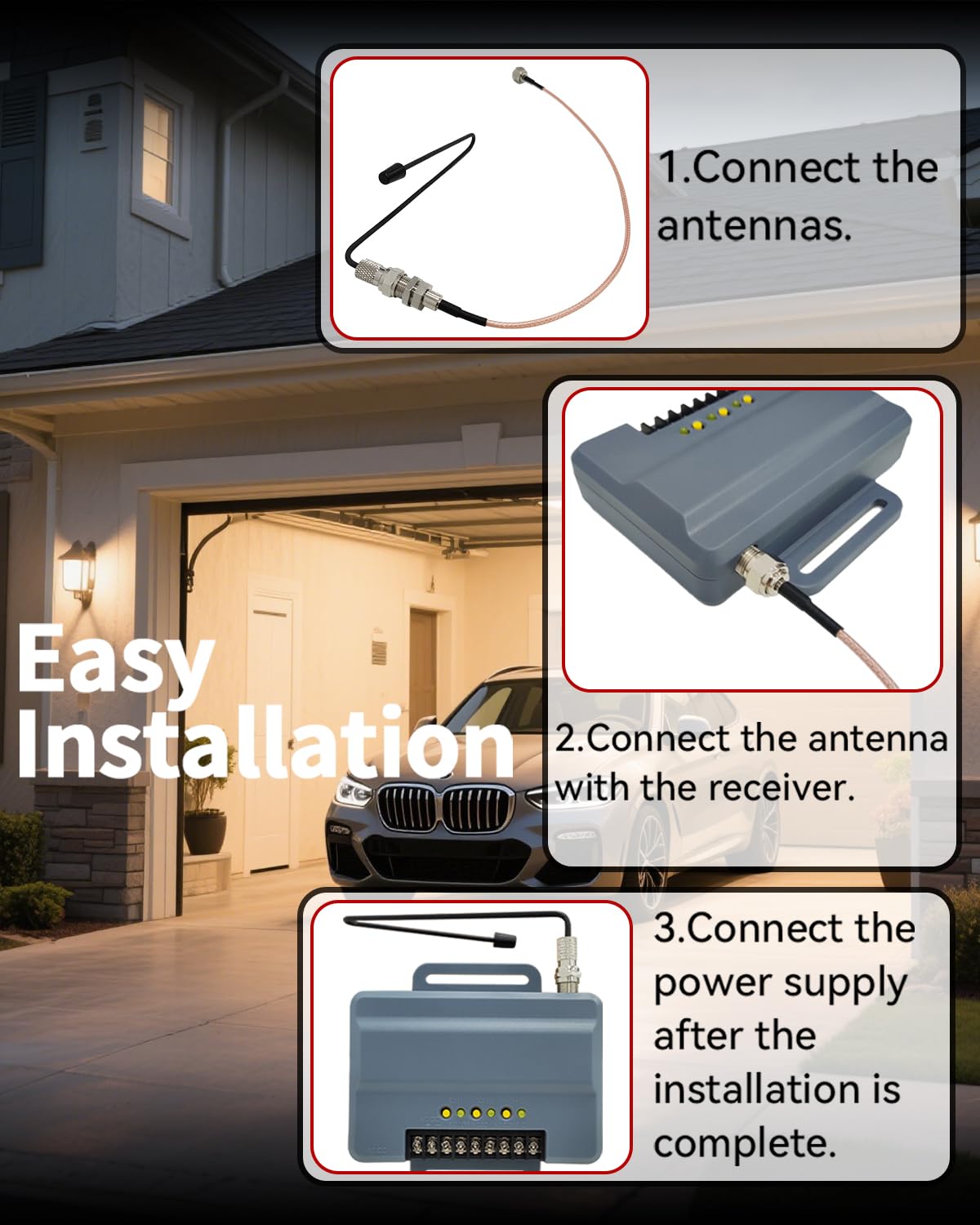 Replacement Antenna Kit K77-36541 for liftmaster 850LM, 860LM, STAR1000, PPWR, 312HM, 412HM, 423LM, 422LM Gate Receiver, Commercial Over Head