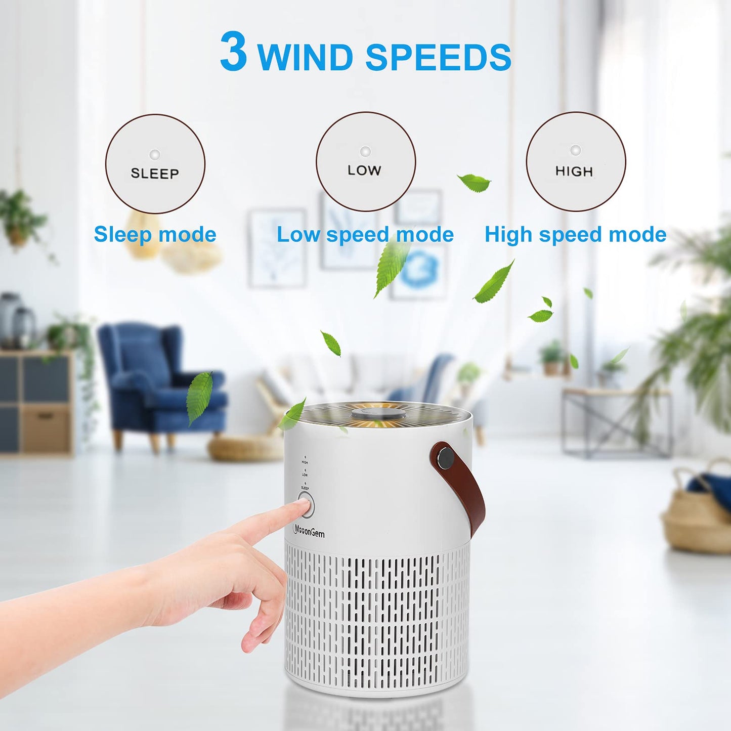 MooonGem Air Purifier Air Filter for Bedroom Home?Air Purifier with Fragrance Sponge for Better Sleep?Home Air Purifiers with Night Light