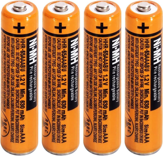 NI-MH AAA Rechargeable Battery 1.2V 700mah 4-Pack HHR-4DPA AAA Batteries for Panasonic Cordless Phones, Remote Controls, Electronics