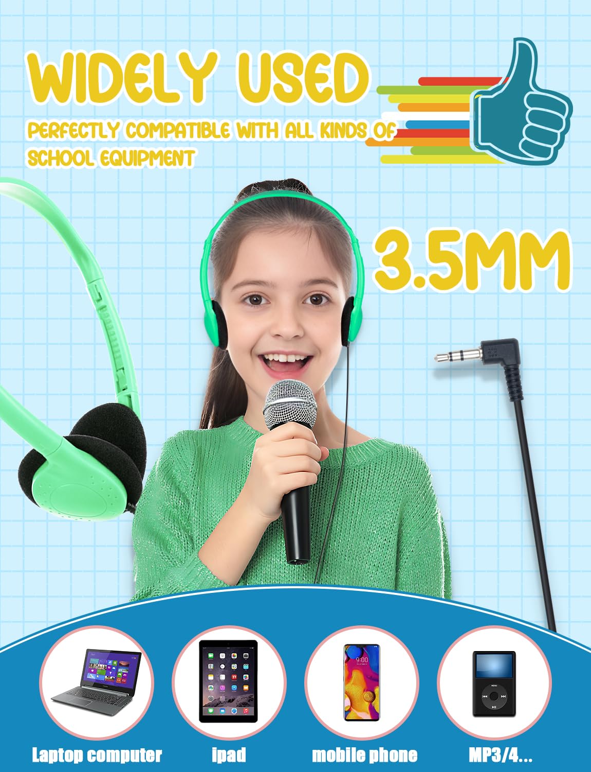 ZNXZXP 30 Pack Headphones Bulk for School Classroom,Wired Headphones for Students Teens boy Girl, Wholesale 3.5mm Jack for Library Airplane (Mixed…