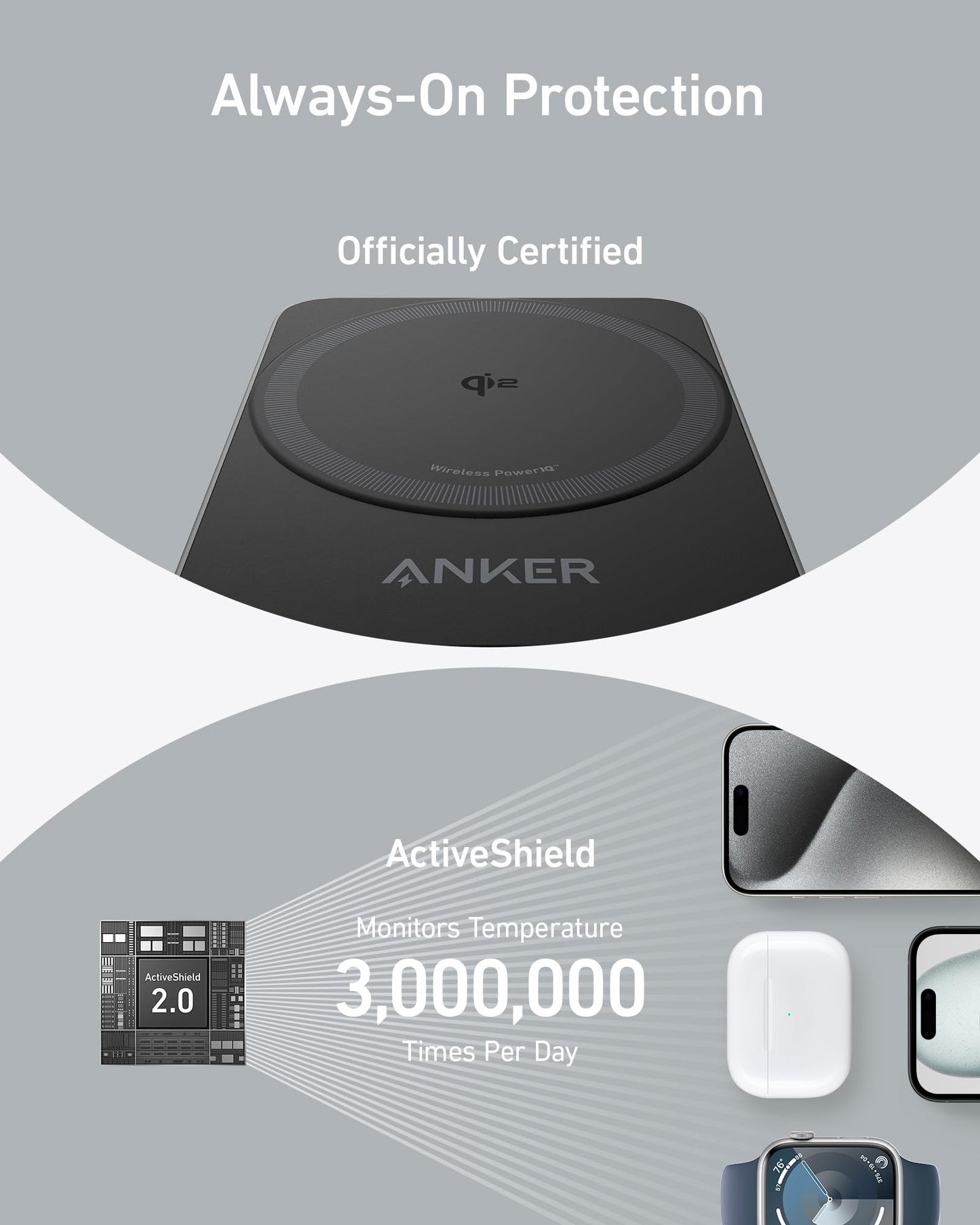 Anker MagGo 3-in-1 MagSafe-Compatible Qi2 15W Foldable Charging Station