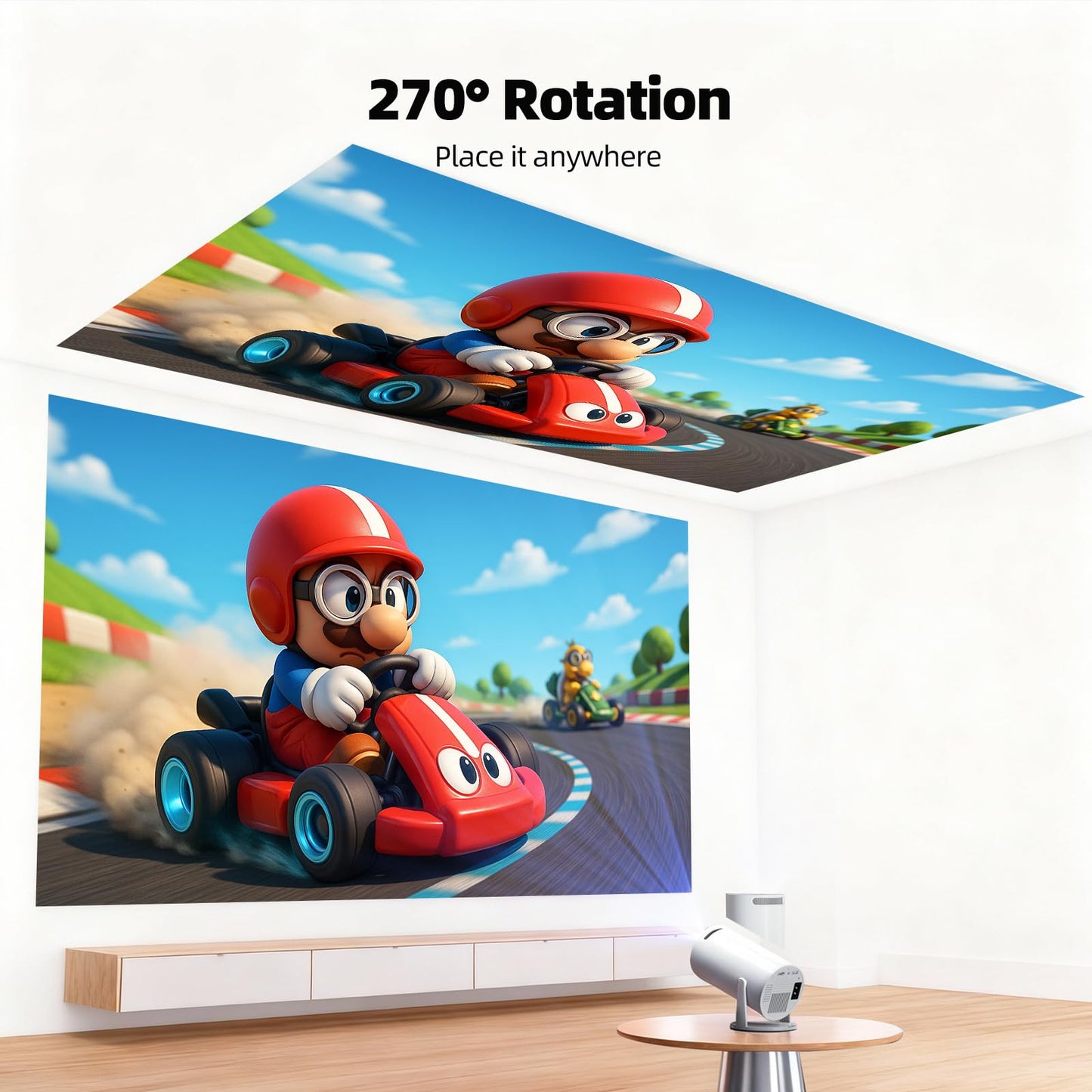 Portable projector with WiFi and Bluetooth, Mini projector supported 4K 1080P, Android 11.0 Movie projector