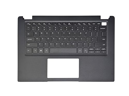 Laptop Keyboard Compatible for Dell Latitude 3410 00MC2P 0MC2P 460.0KA0A.0011 US Layout No Backlit Black Palmrest Upper Cover Case