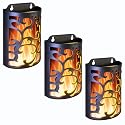 yucanucax Decorative Lanterns with Timer, Candle Light Flameless Candles Indoor/Outdoor Wall Sconces,Flickering Flames Wall Light for Hallway