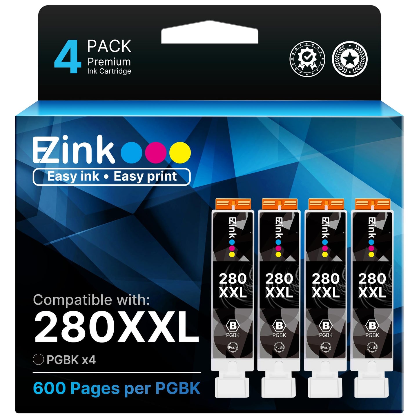 4 Pack E-Z Ink Compatible for Canon 280 PGBK 280 PGBK 280 XXL Ink Cartridge