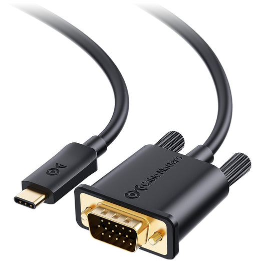 Cable Matters USB C to VGA Cable (USB-C to VGA Cable) 6 ft - Thunderbolt 4 / USB4 / Thunderbolt 3 Port Compatible with MacBook Pro, Dell XPS 13, 15