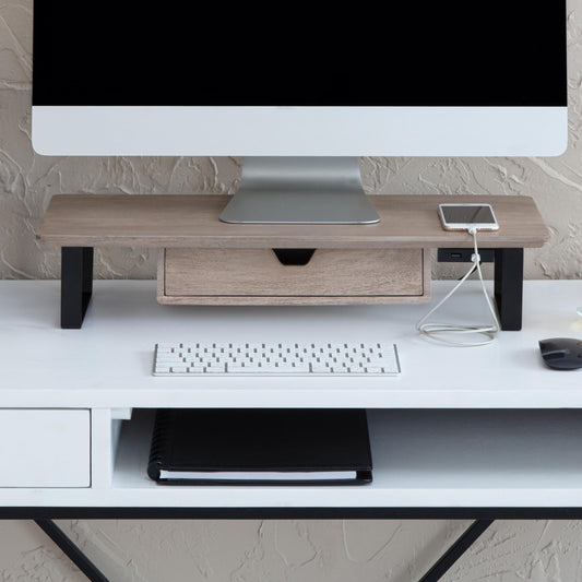 Anji Mountain Monitor Stand - Desktop Organizer & Laptop Riser, Ergonomic Monitor Riser, Space-Saving Monitor Stand for Desk, Durable Construction