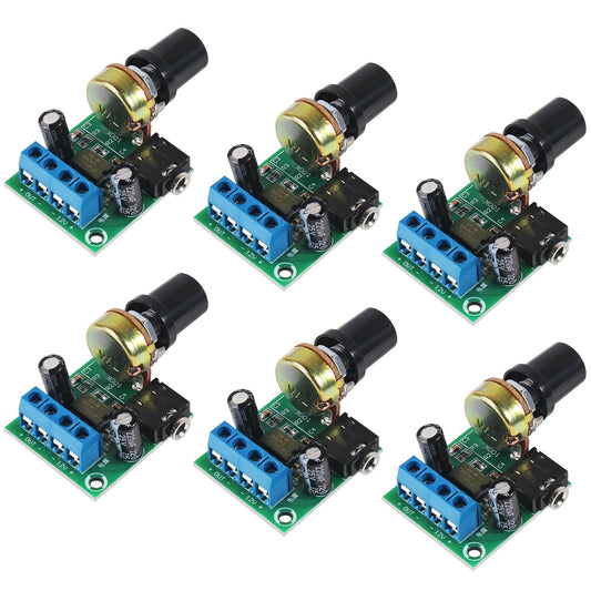 JUZITAO 6Pcs LM386 10W Mini Power Amplifier Board Audio Amplifier Module DC 3-12V Volume Adjustable Control