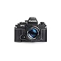 F-1 Case, BolinUS Handmade Genuine Real Leather Half Camera Case Bag Cover for Canon New F-1 Camera with Hand Strap (Black)