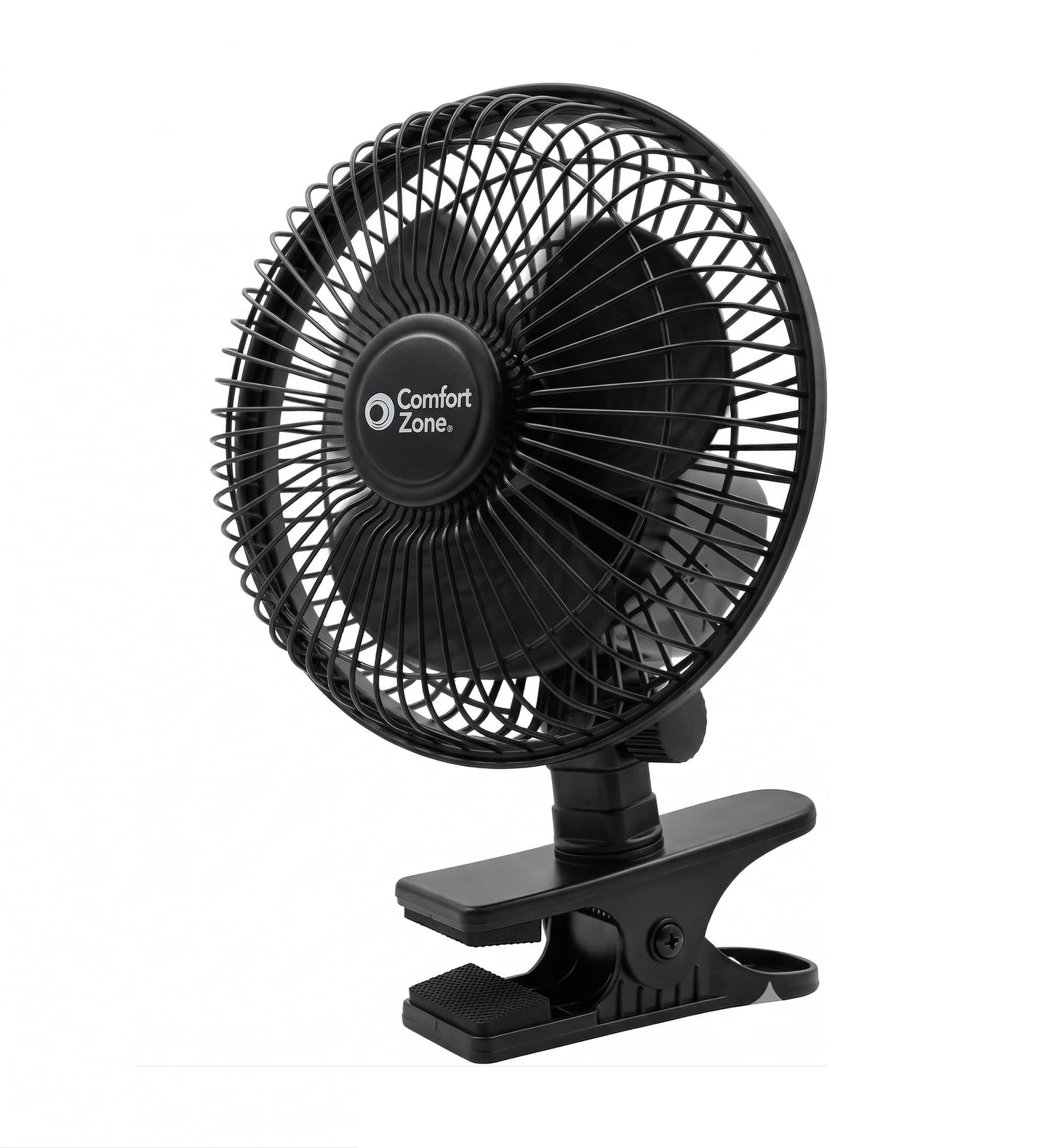 Comfort Zone 6-Inch Corded Clip-On Personal Fan - 2-Speed Quiet Desk Fan with 360° Rotation, Fully Adjustable Tilt & Secure Strong Clamp - Mini Air