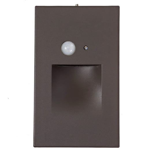 Ciata LED Indoor & Outdoor Motion Sensor Light - Deck Stair Lights, Integrated PIR & Dusk to Dawn Sensor - Vertical Stairway Lighting - Bronze