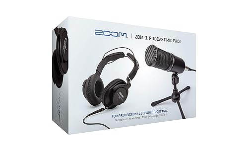 Zoom ZDM-1 Podcast Mic Pack Includes Dynamic Microphone, High-Quality Headphones, Tripod, Windscreen, and XLR Cable