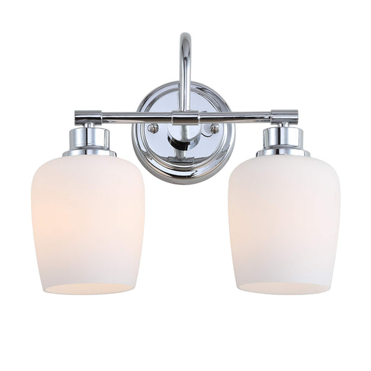 SAFAVIEH SCN4051A Rayden Chrome 2-Light Bathroom (LED Bulbs Included) Sconce