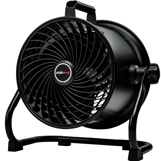 ECOMAX Drum Fan, 10 Inch High Velocity Industrial Shop Fan, Ultra-Quiet
