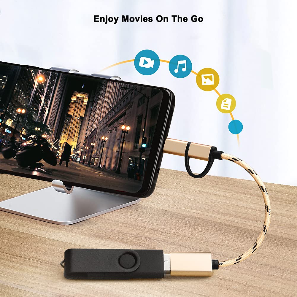 Seminer 2-in-1 USB C/Micro to USB Adapter, USB C to USB, Micro to USB 3.0 OTG Adapter Cable Compatible with iMac Android Google Samsung Galaxy…