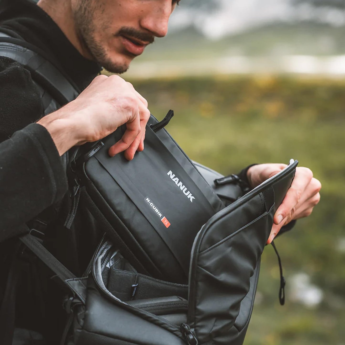 NANUK N-Cubik T1 Camera Bag Insert - Compact Water-Resistant Pouch - Shockproof Protective Camera Insert for Backpack - Perfect for Accessories & Gear