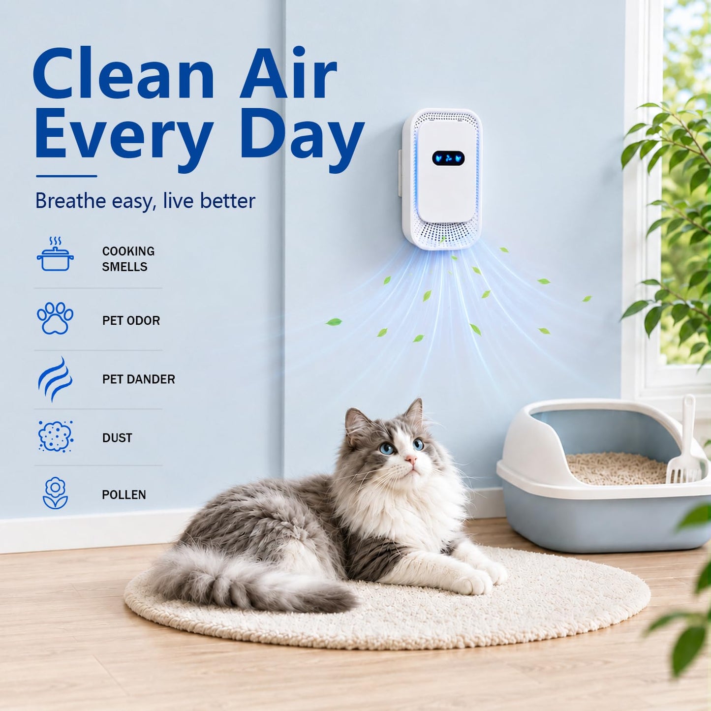 Air Ionizers 4 Pack, Small Negative Ion Air Purifiers, Low Noise Portable Air Freshener for Odor, Smoke, Dust, Pets, Fresh Odor Eliminator Kit