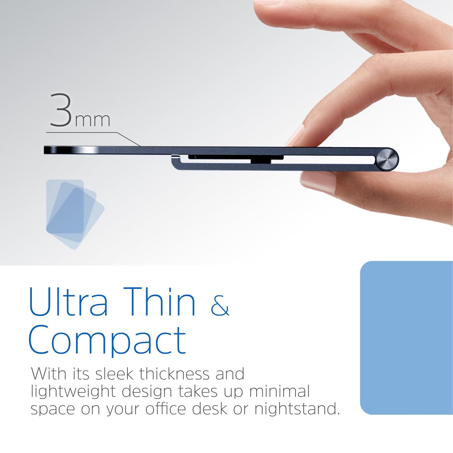 Energizer WCP102 Ultra Thin Wireless Charging Stand, MagSafe, 15W Max, 3mm, 180 Degree Adjustment, Aluminium Alloy