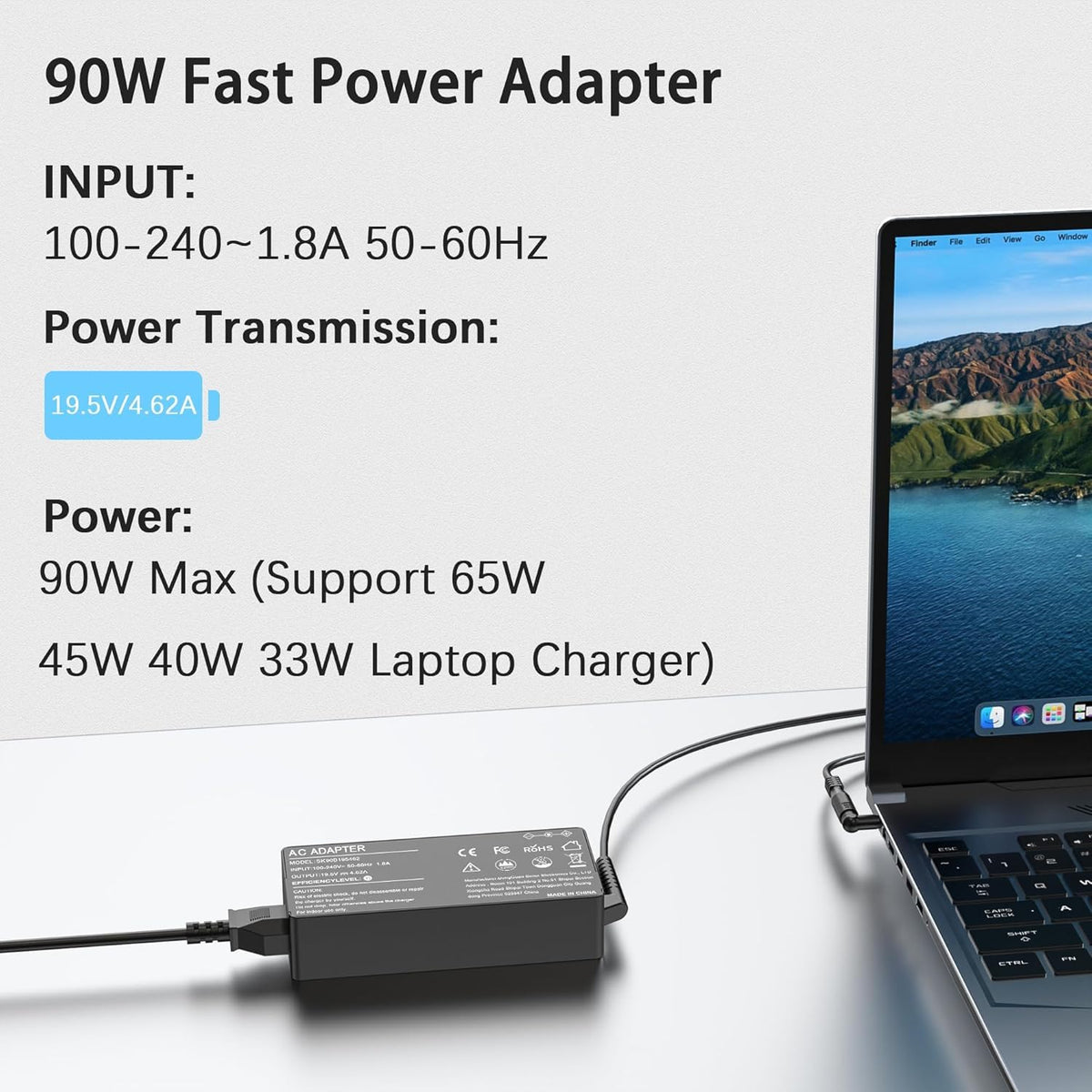 BAJ 90W Universal Laptop Charger Compatible with HP Dell Len OVO ASUS So ny Toshiba Acer Fujitsu ThinkPad Pavilion Latitude Ultrabook Notebook