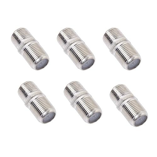 SQRUIHAO 6 Pack Coaxial Cable Connector, RG6 Coax Cable Extender F-Type Gold Plated Adapter Female to Female for TV Video, Antenna, Cable Modem