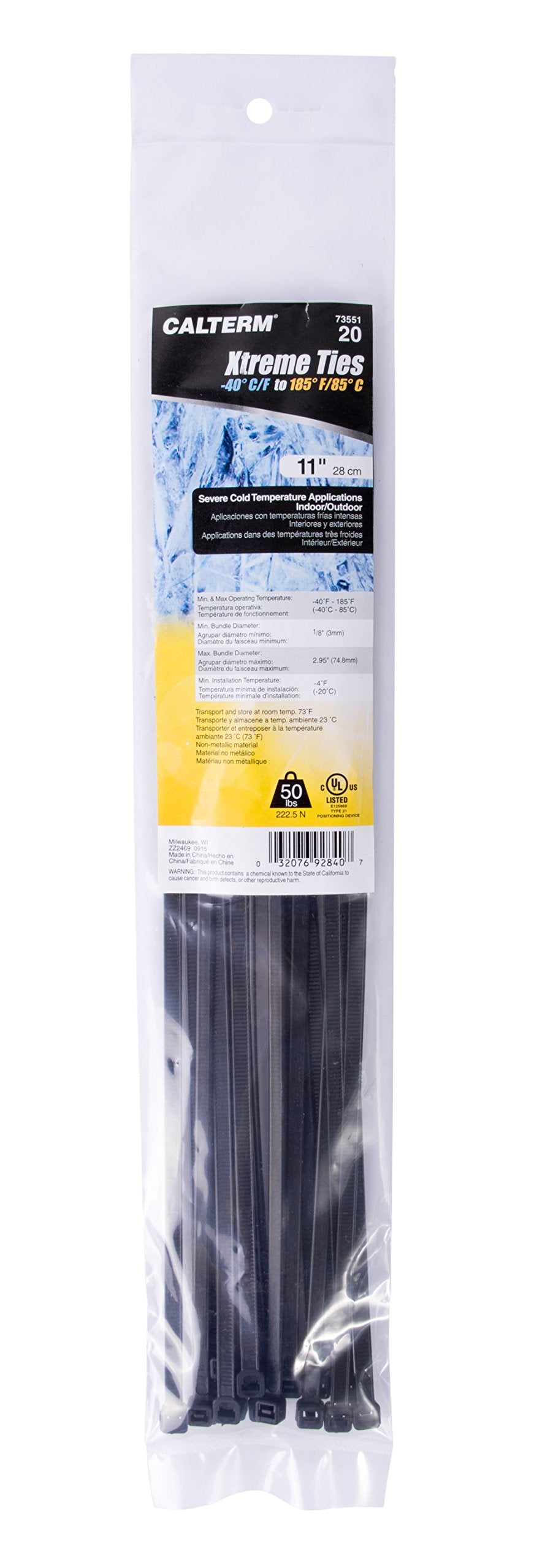 Gardner Bender 46-210UVB DoubleLock Cable Tie, 11 Inch., lbs. Tensile Strength, Wire / Cord Management Industrial and Household Use, Nylon Zip Tie