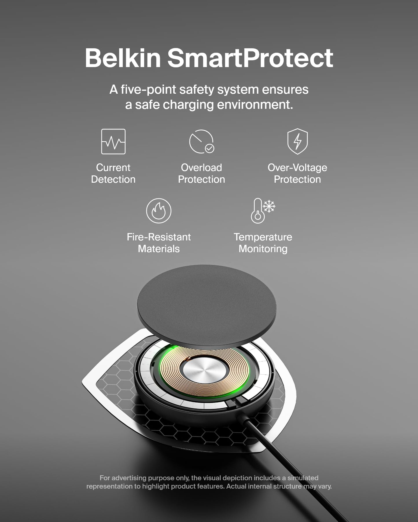 Belkin Magnetic Wireless Charging Pad Qi2 15W w/Kickstand - MagSafe-Compatible Qi2-Certified Wireless Charger for iPhone 17 Series, Samsung Galaxy S25