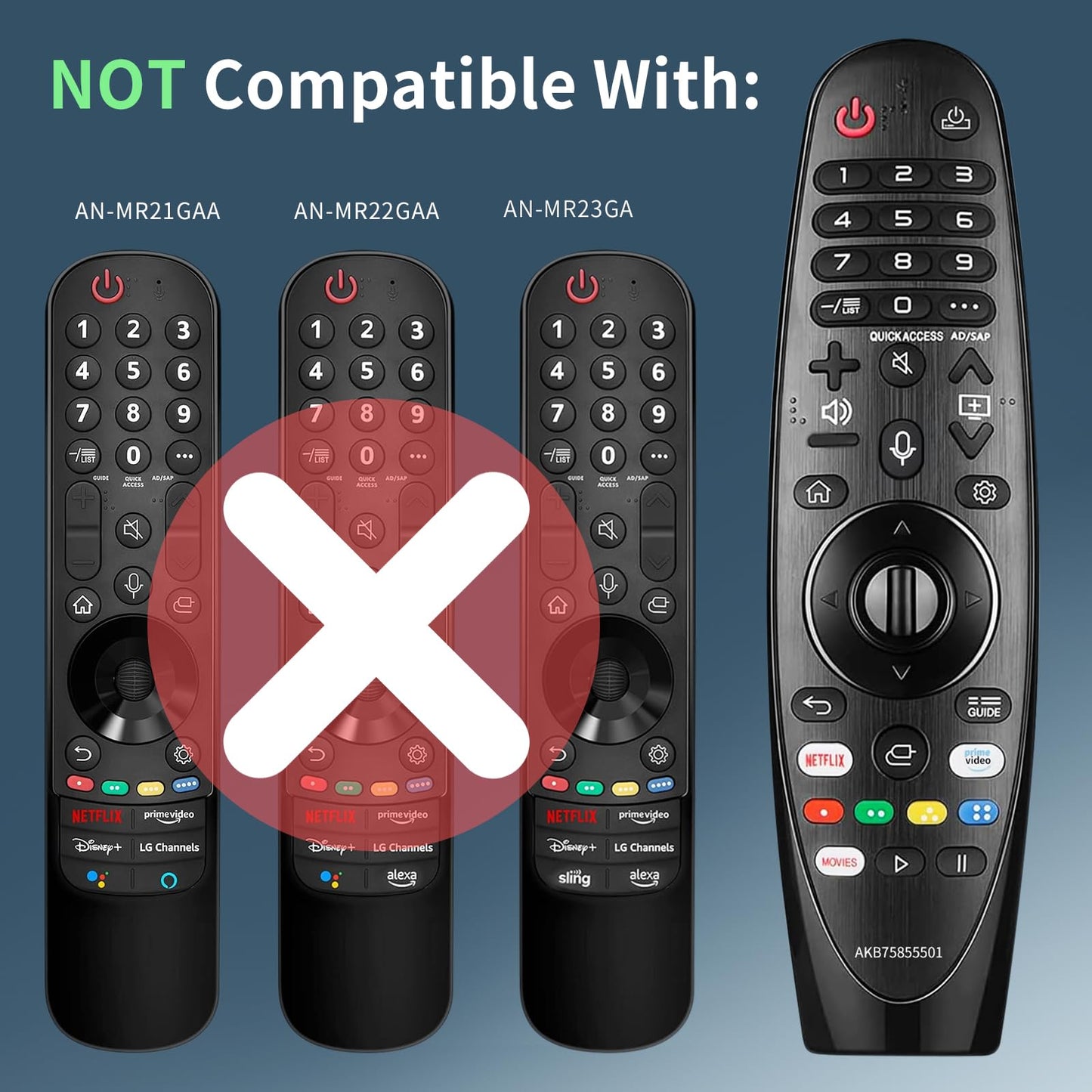 TVSEN AN-MR20GA for LG Smart TV Magic Remote Replacement, with Voice Recognition and Pointer Function, Universal LG Remote for LG UHD OLED QNED