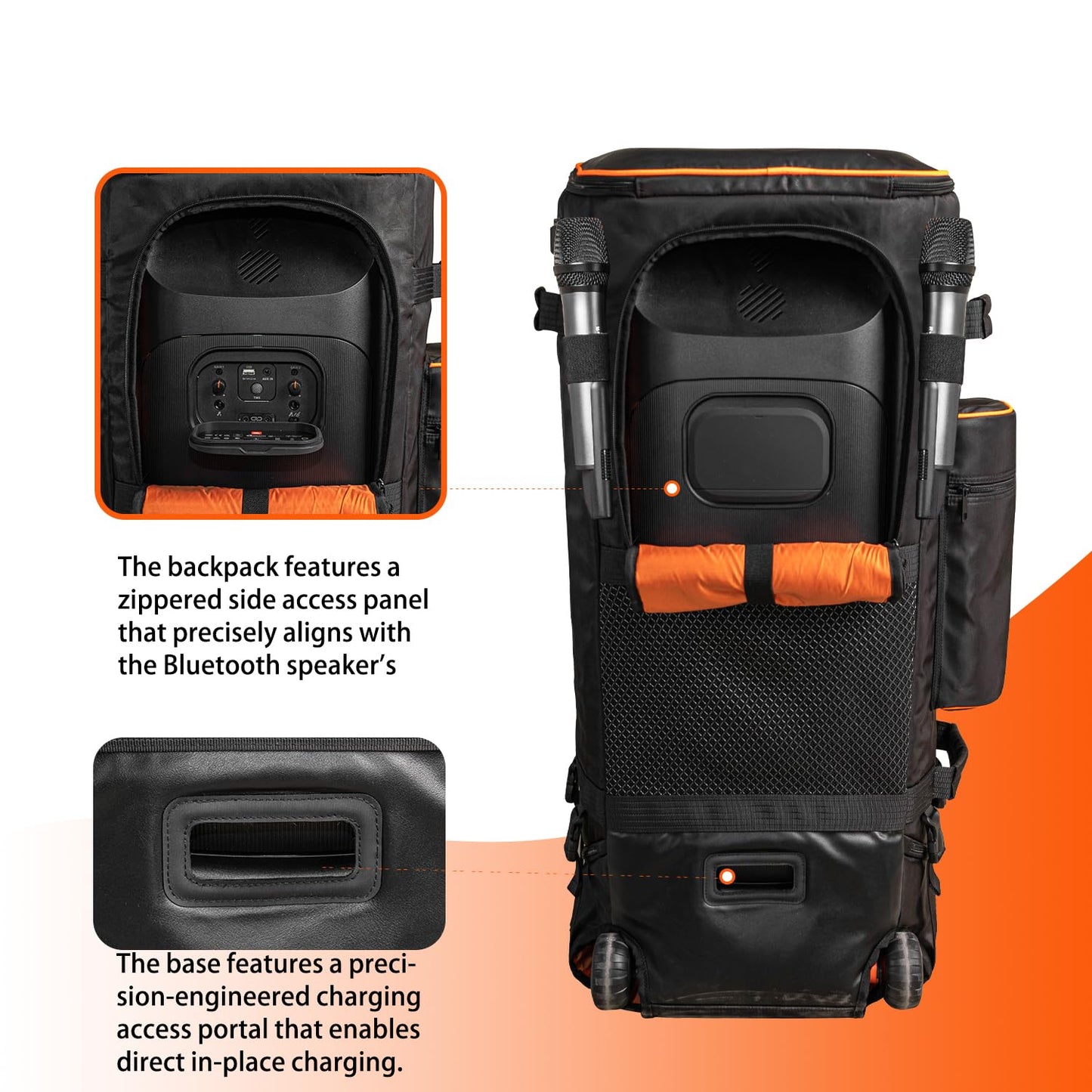Jeachan Speaker Bag Rugged Speaker Bag Carry Case Compatible with JBL PartyBox 710, Portable Speaker Carry Bag