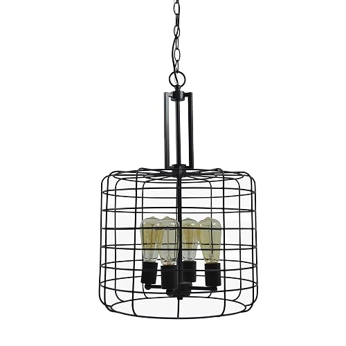 Design House 587337 Ajax Industrial Modern 4-Light Indoor Chandelier Metal Wire Cage for Entryway Dining Room Foyer, Coffee Bronze