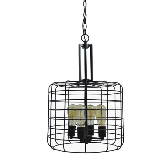 Design House 587337 Ajax Industrial Modern 4-Light Indoor Chandelier Metal Wire Cage for Entryway Dining Room Foyer, Coffee Bronze
