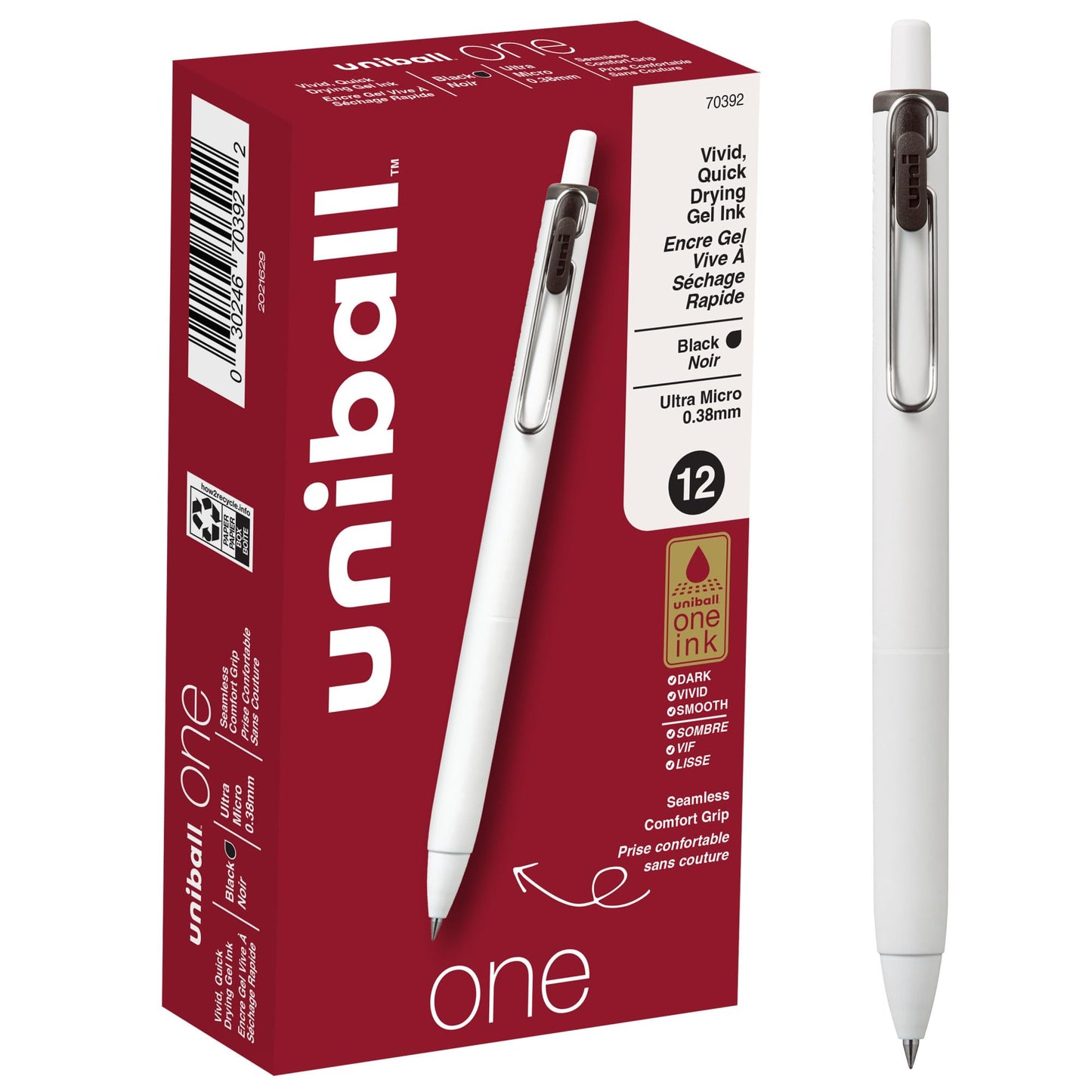 Uniball One Gel Pen 12 Pack; 0.38mm Ultra Micro Black Pens; Gel Ink Pens | Office Supplies Sold by Uniball are Pens; Ballpoint Pen; Colored Pens; Gel