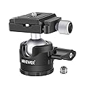 NEEWER 28mm Low Profile Tripod Ball Joint 360° Pan Rotation with 1/4" Arca Type Quick Release Plate and Spirit Level for Tripods, Monopods, Max Load
