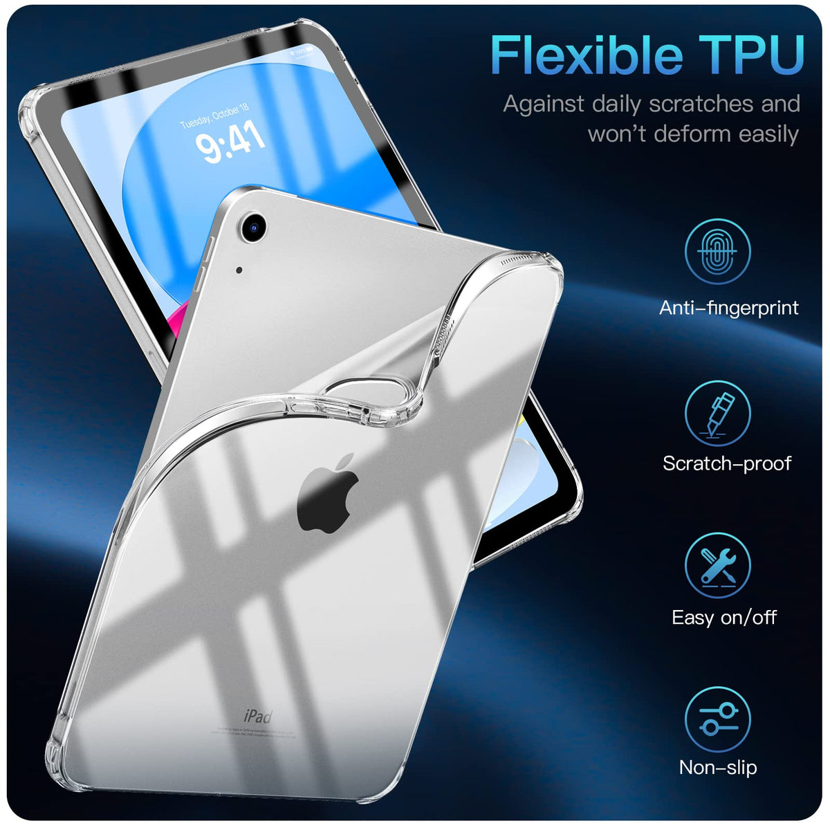 TiMOVO Clear Case for iPad A16 11th Gen 11"/10th Gen 10.9", Clear