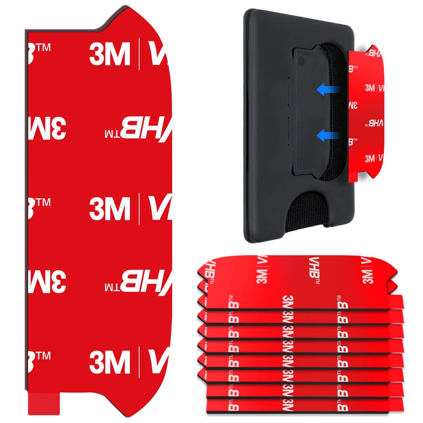 8Pcs Sticky Adhesive Replacement for Socket Wallet+ Back, 3M VHB Strong Sticker Pad for Popswallet Card Holder Base, Phone Wallet Plus Removable