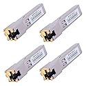 4PCS 1000BASE-T Gigabit SFP to RJ45 Copper Ethernet Modular Transceiver for Cisco,Meraki,Ubiquiti,D/TP Link,Supermicro,Netgear,Broadcom, 1.25G SFP-T