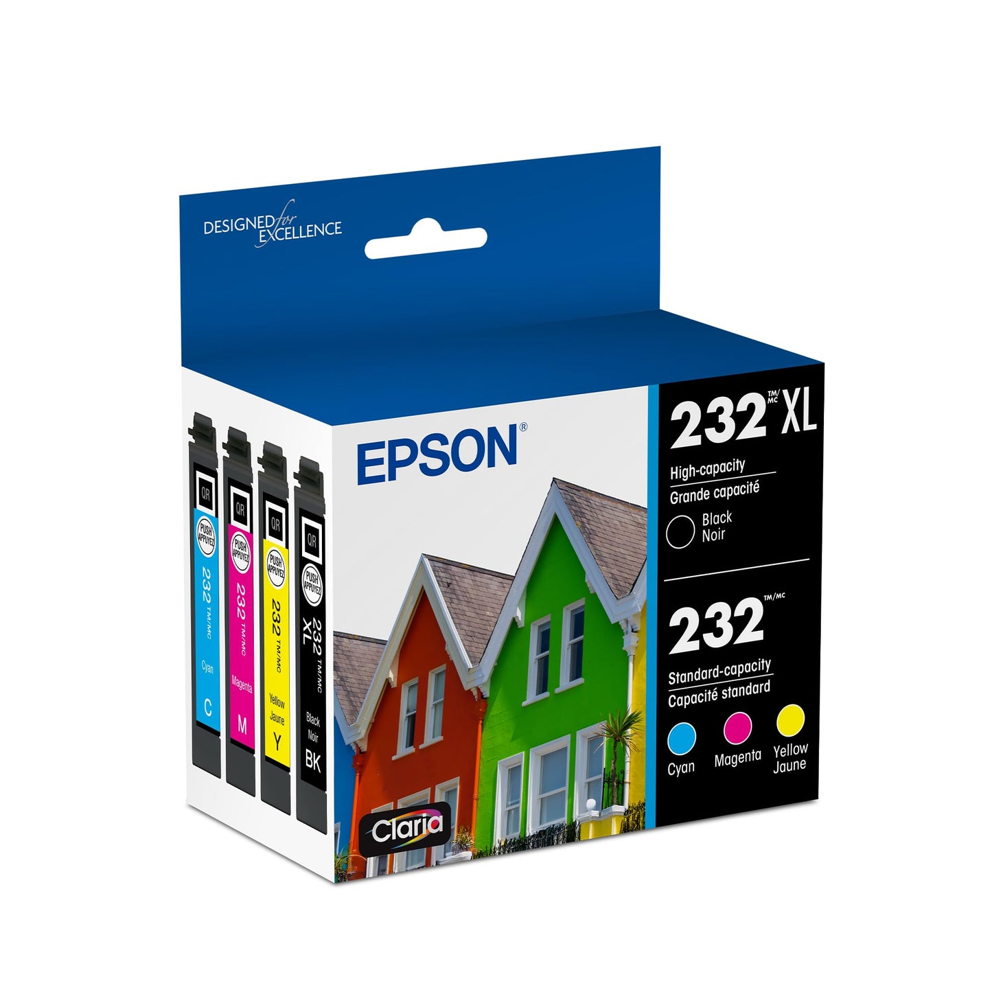 EPSON 232 Claria Ink High Capacity Black & Standard Color Cartridge Combo Pack (T232XL-BCS) Works with WorkForce WF-2930 ,2950 and Expression XP-4200