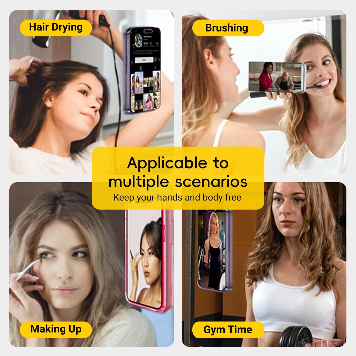 Anteel Double-Sided Silicone Suction Phone Case Mount, Enhanced Suction Cup Power and Thickened Grip for Selfies and Videos, Durable, Hands-Free Non