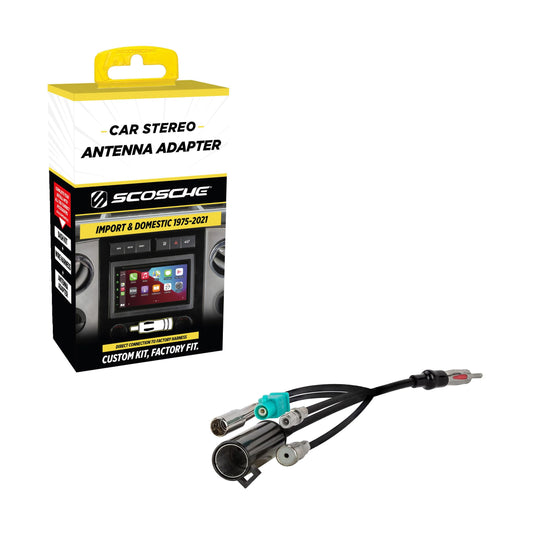 Scosche UAA3 Multi-Vehicle All-in-One Antenna Adapter for Aftermarket Car Stereo Compatible with Most Domestic and Import Vehicles - Radio Antenna
